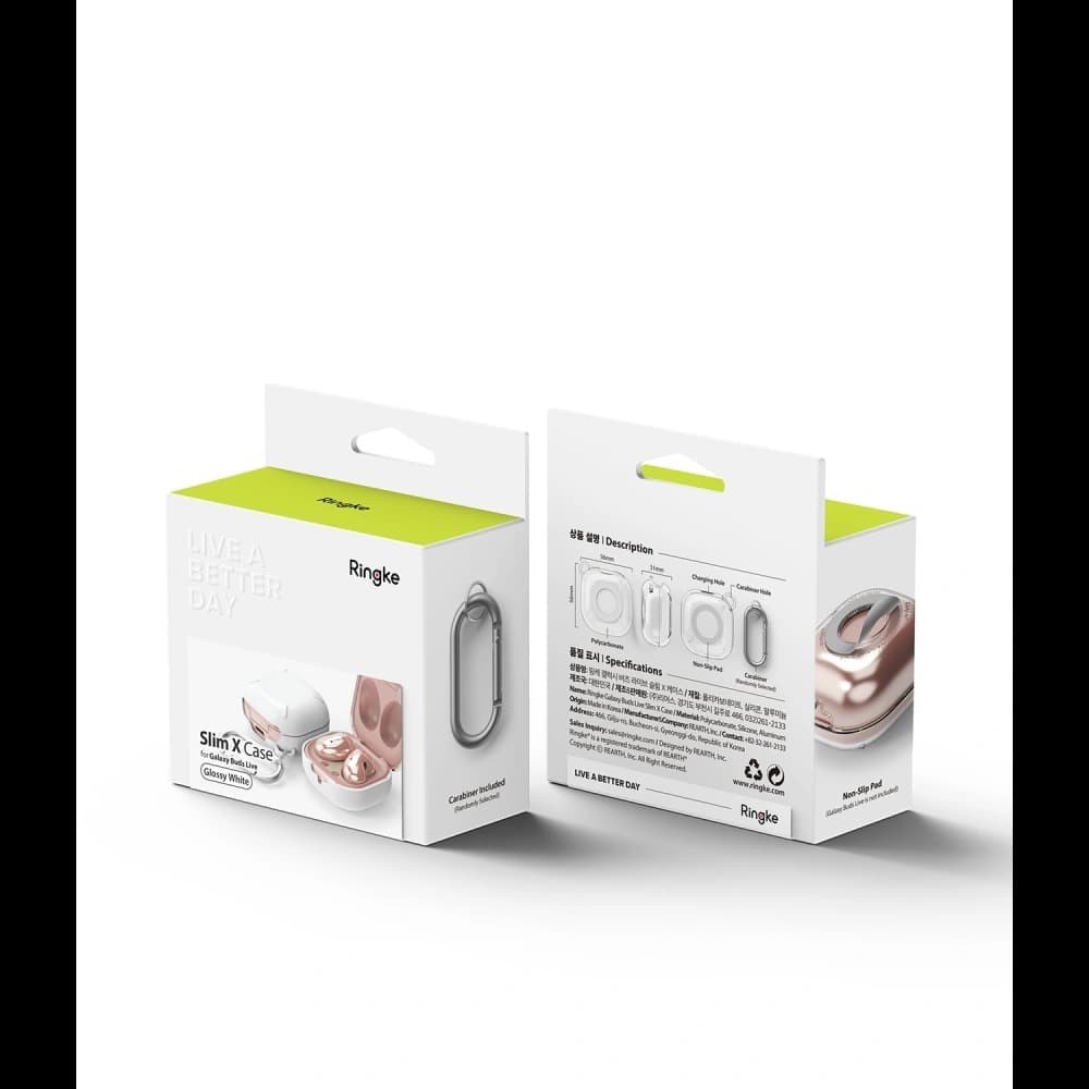 Etui Ringke Slim-X Samsung Galaxy Buds 2/2 Pro/Live/Pro Alb Glossy - 11