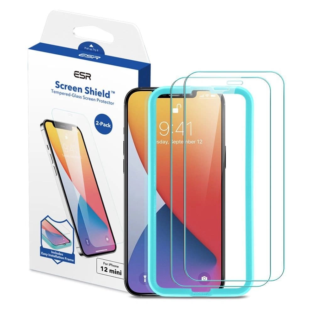 ESR Apple Gehärtetes Glas Displayschutzfolie iPhone 12 mini Klar [2 PACK] - 1