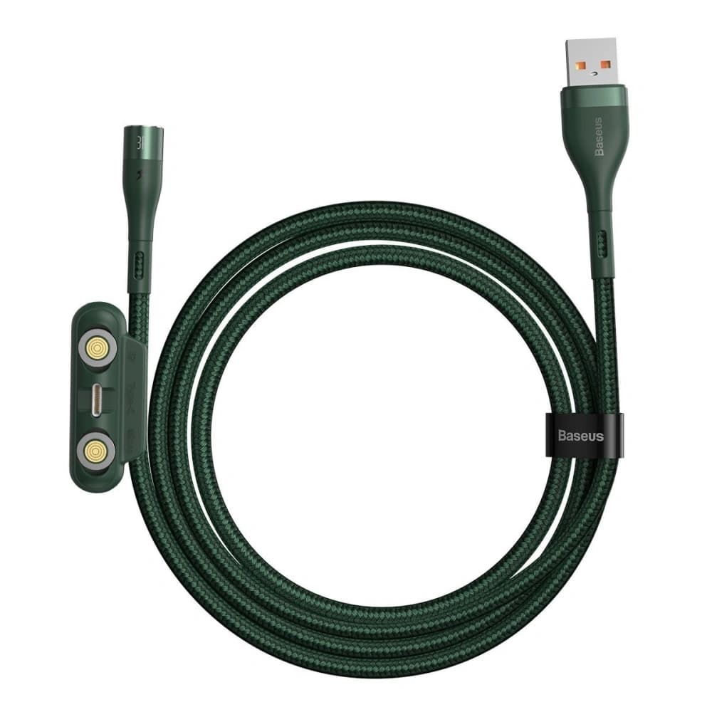 USB Baseus Fast 4in1 USB to USB-C / Lightning / Micro 3A 1m (green) - 5