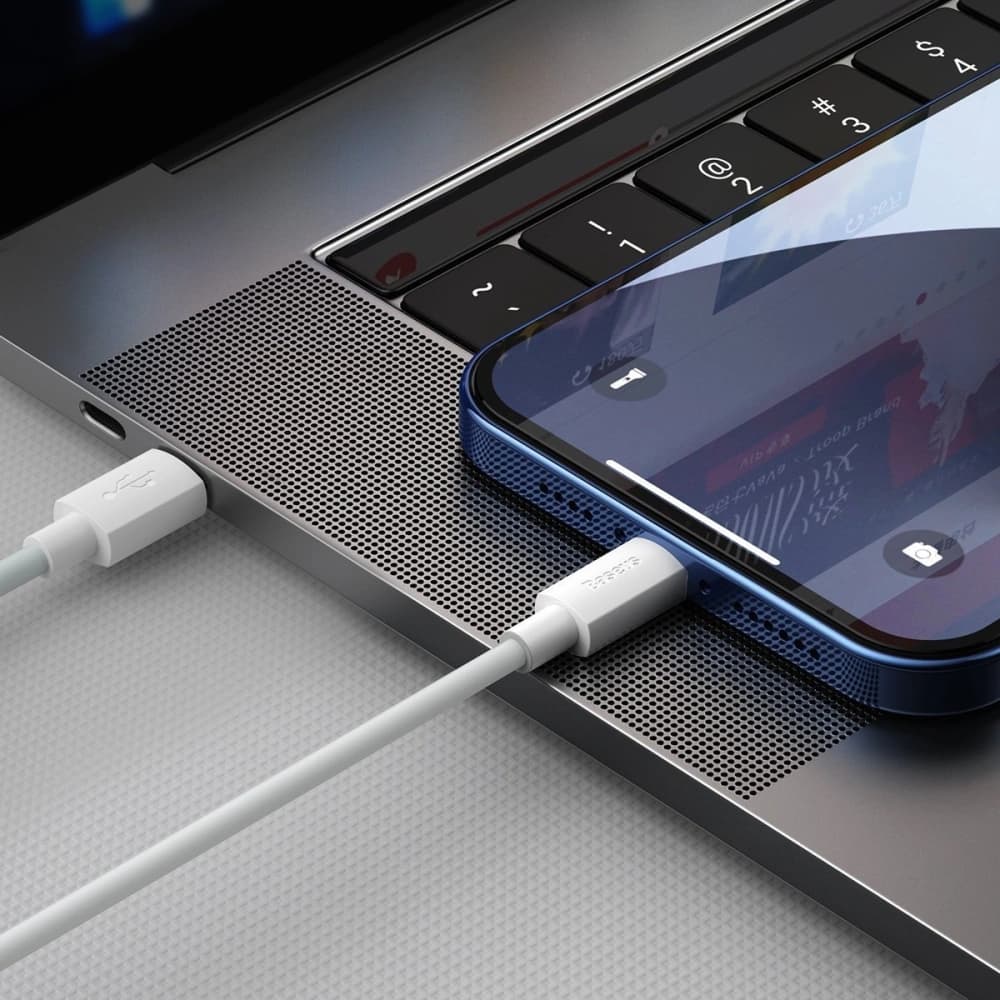 Kabel USB-C do Lightning Baseus Simple Wisdom, PD, 20W, 1.5m (bílý) 2ks. - 8