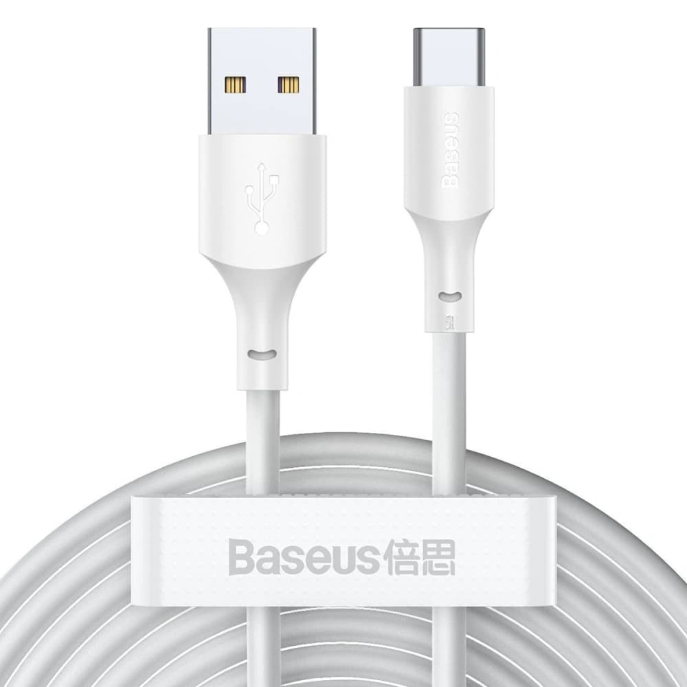 Baseus Simple Wisdom Data Cable Kit USB to Type-C 5A 1.5m White - 1