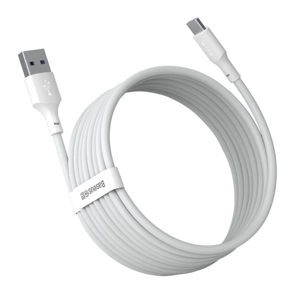 Baseus Simple Wisdom Data Cable Kit USB to Type-C 5A 1.5m White - 6