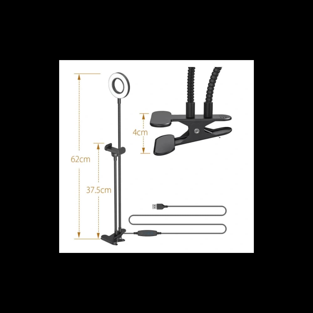 Blitzwolf BW-SL6 klipszes asztali állvány telefonhoz, LED lámpával - 2