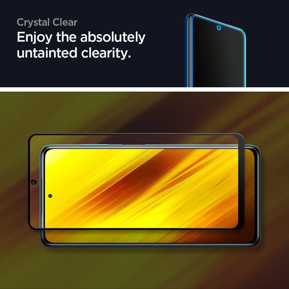 Sklo tvrzené Spigen GLAS.tR Slim Pocophone X3/Pro/NFC černé - 4