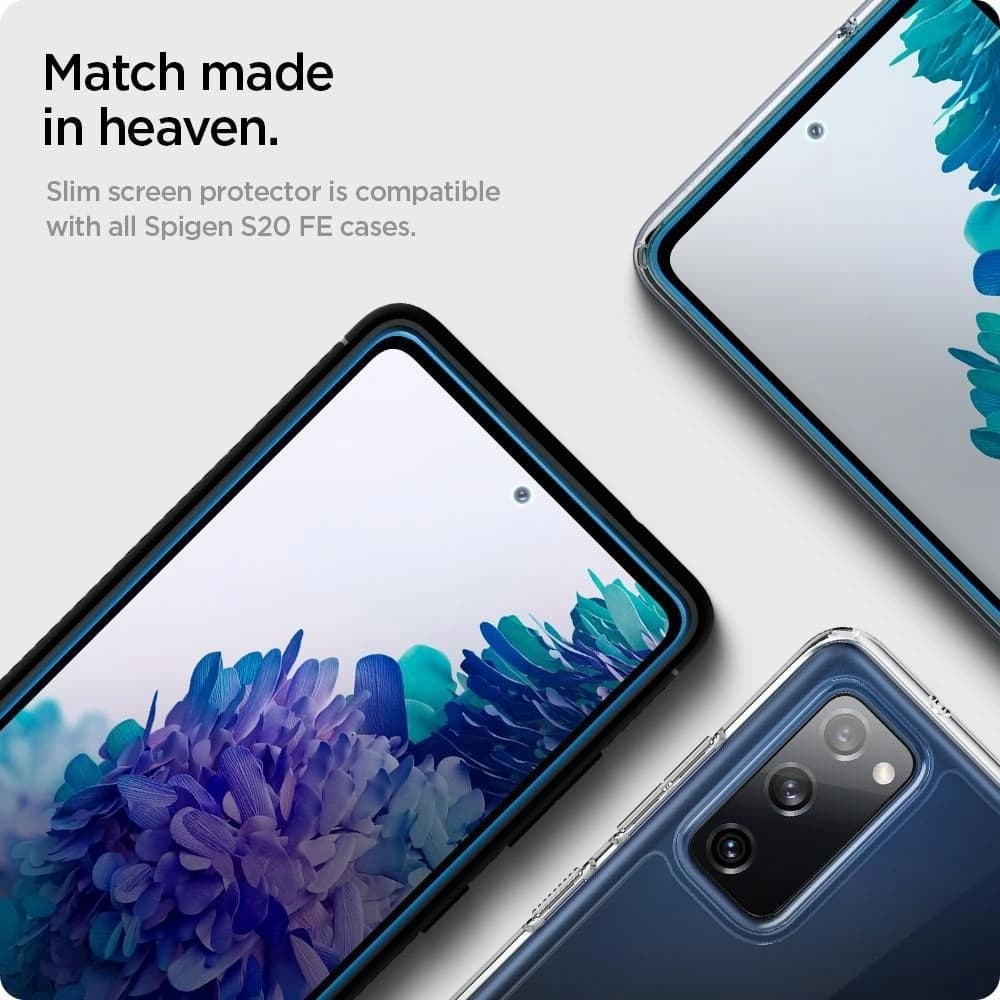 Edzett üveg Spigen GLAS.tR Slim Samsung Galaxy S20 FE Fekete - 5
