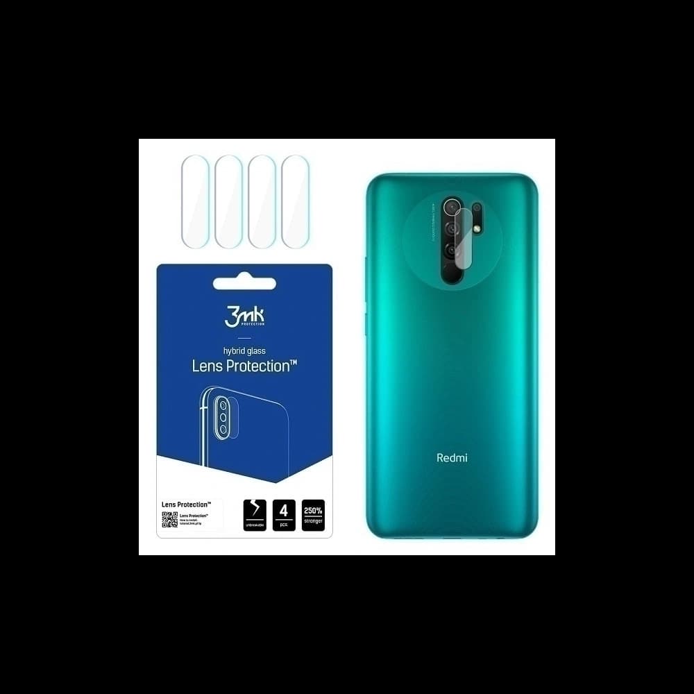 3MK Hybridglas für Kameraobjektiv Objektivschutz Redmi 9 [4 PACK] - 1