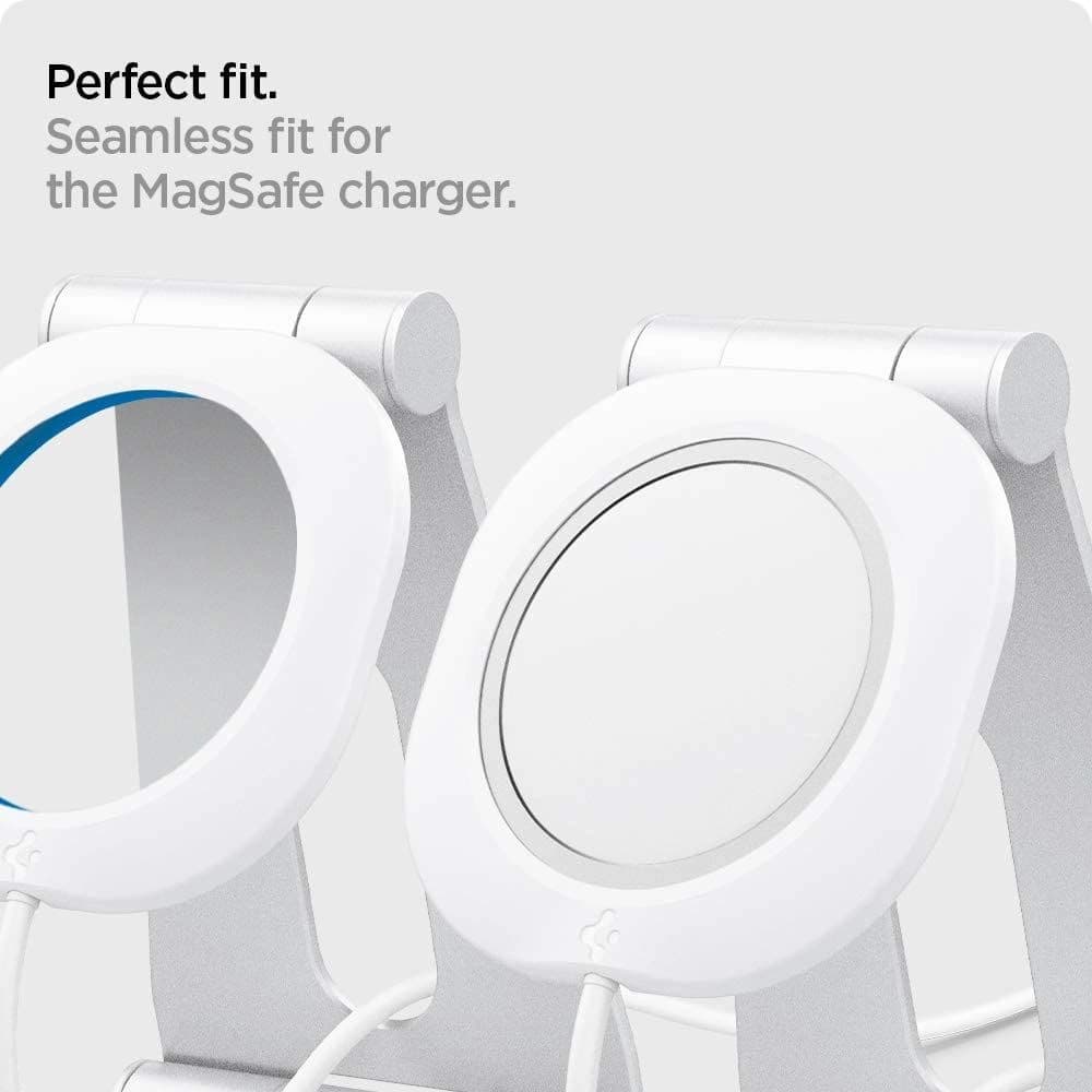 Spigen Magfit S Apple MagSafe Charger Stand White - 3