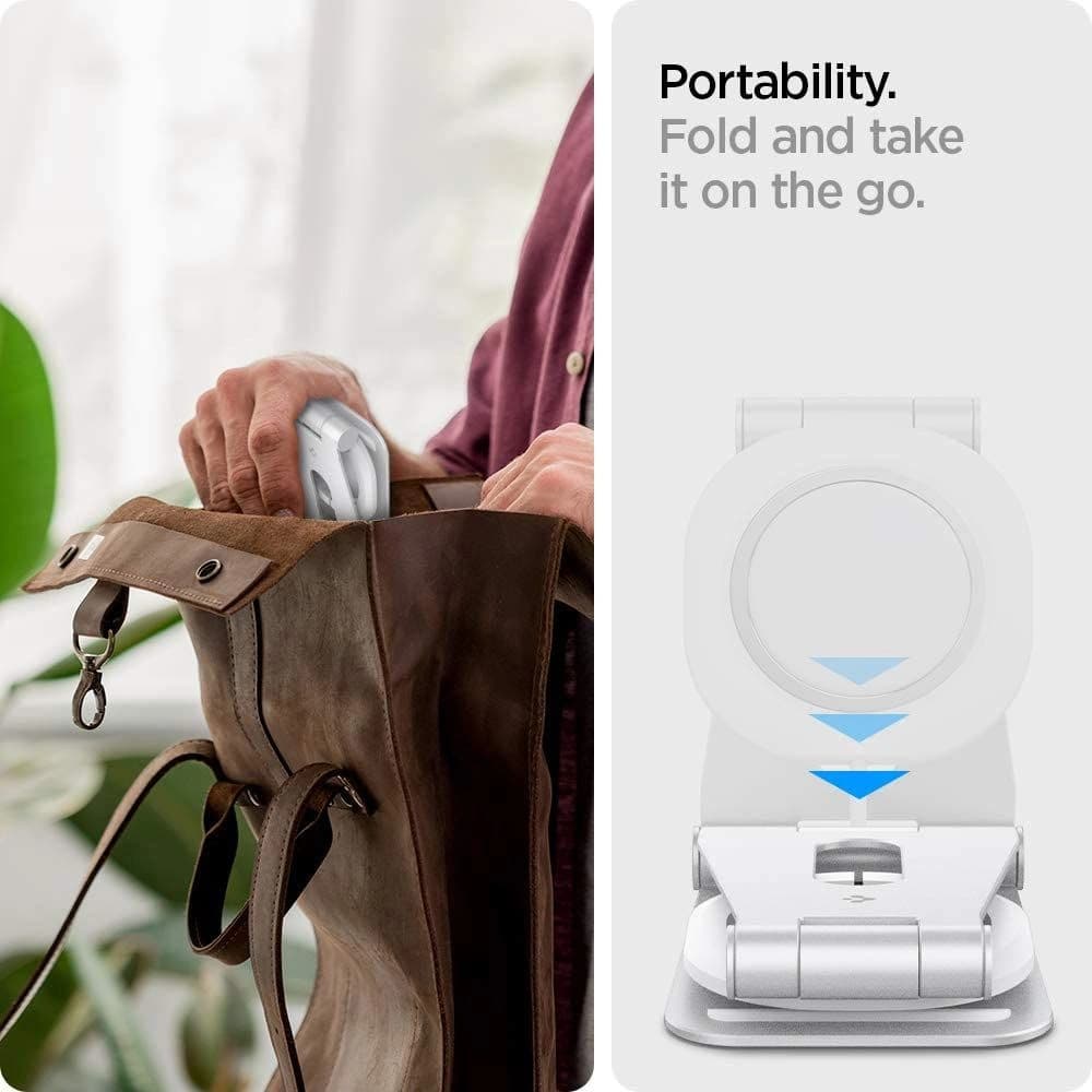 Spigen Magfit S Apple MagSafe Charger Stand White - 6