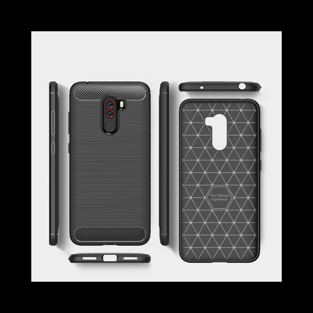 HS Case SOLID TPU Pocophone F1 Black + Screen Protector - 2