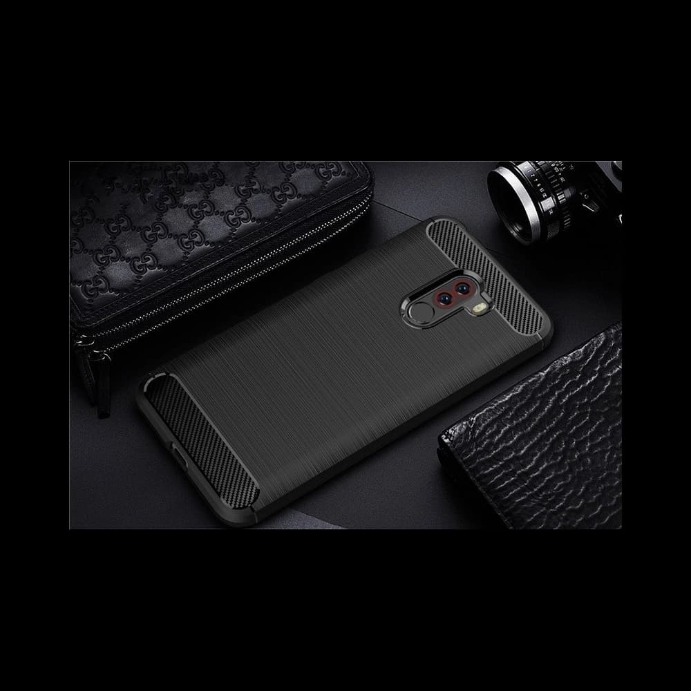 HS Case SOLID TPU Pocophone F1 Black + Screen Protector - 6