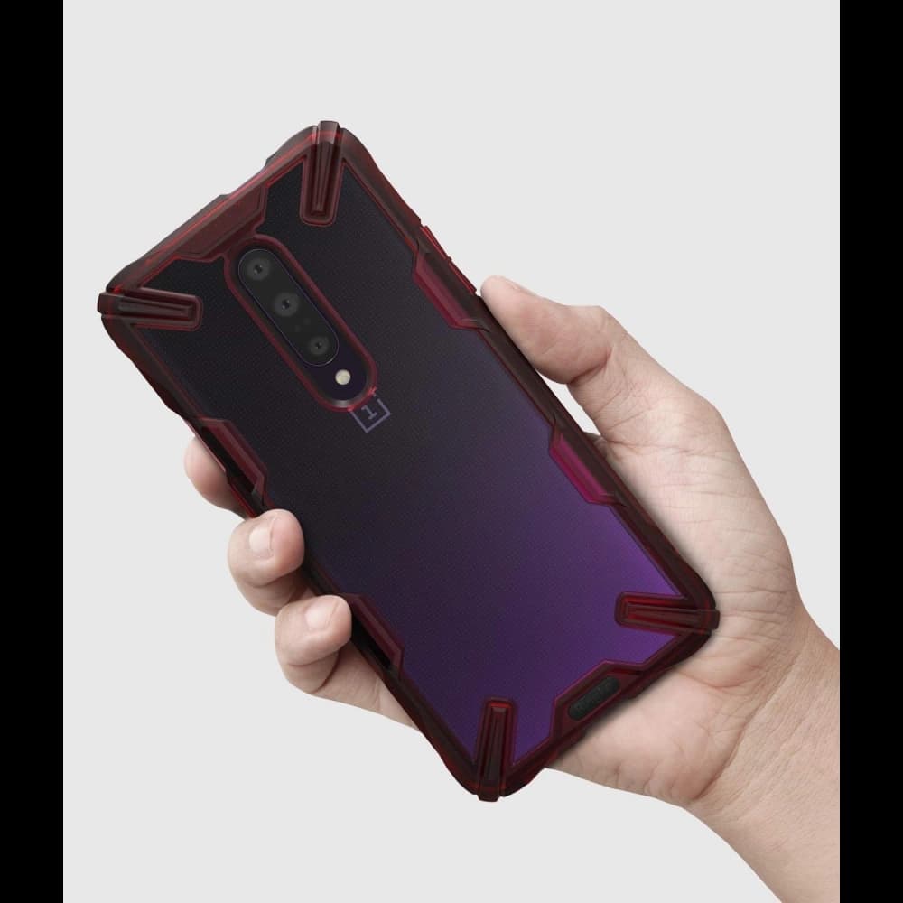 Case Ringke Fusion-X OnePlus 7 Pro Rubinrot - 4