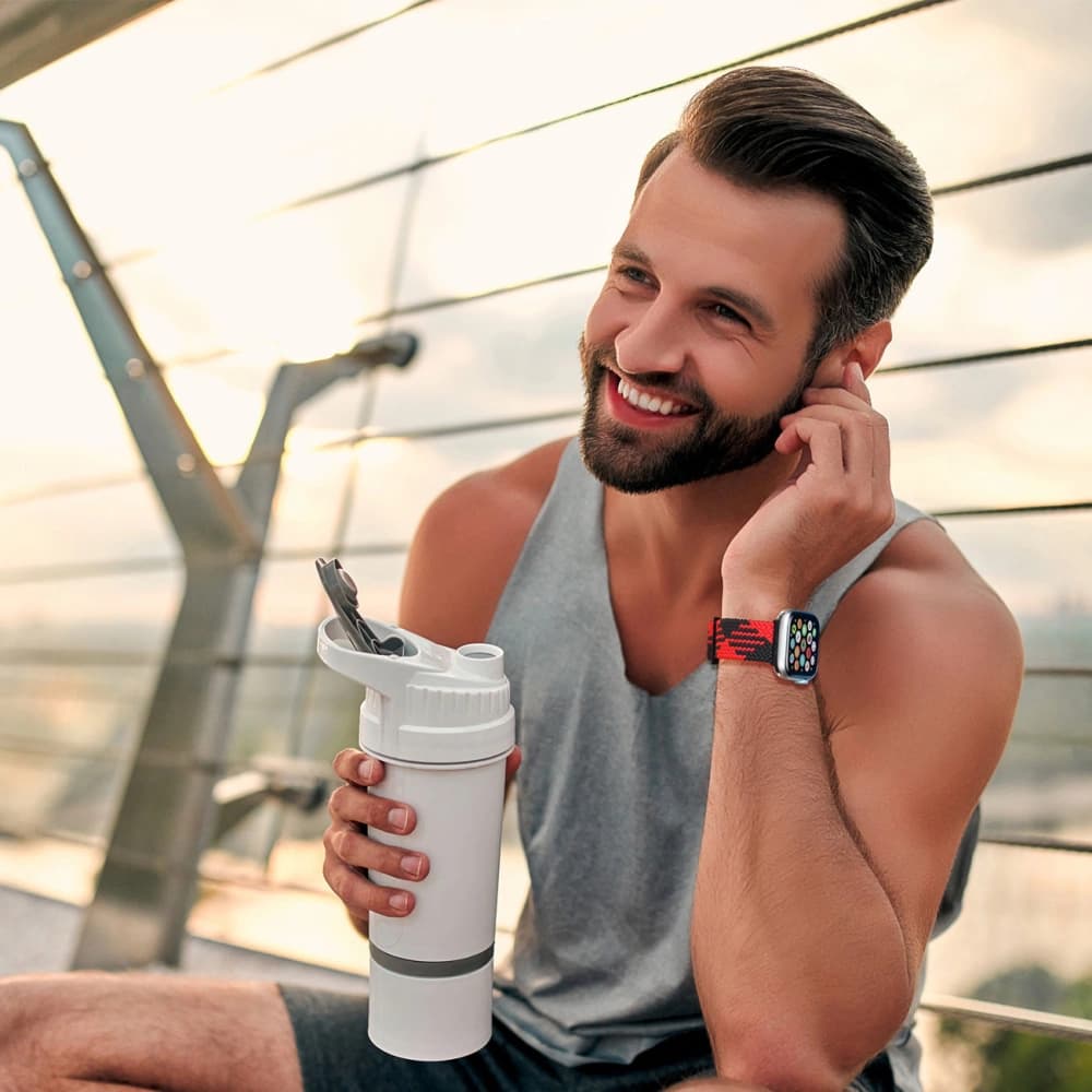 Dux Ducis Strap for Apple Watch 4/5/6/7/8/9/SE/10 40/41/42mm black-red (Mixture Version) - 3