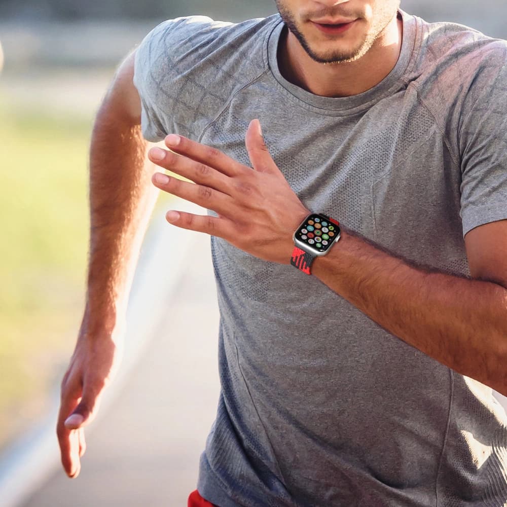 Dux Ducis Strap for Apple Watch 4/5/6/7/8/9/SE/10 40/41/42mm black-red (Mixture Version) - 6