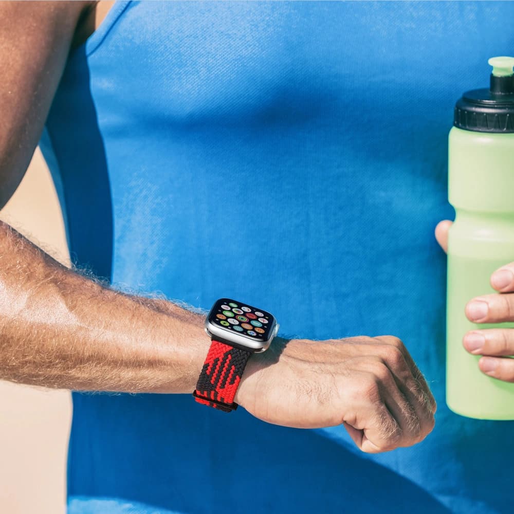 Dux Ducis Strap for Apple Watch 4/5/6/7/8/9/SE/10 40/41/42mm black-red (Mixture Version) - 7