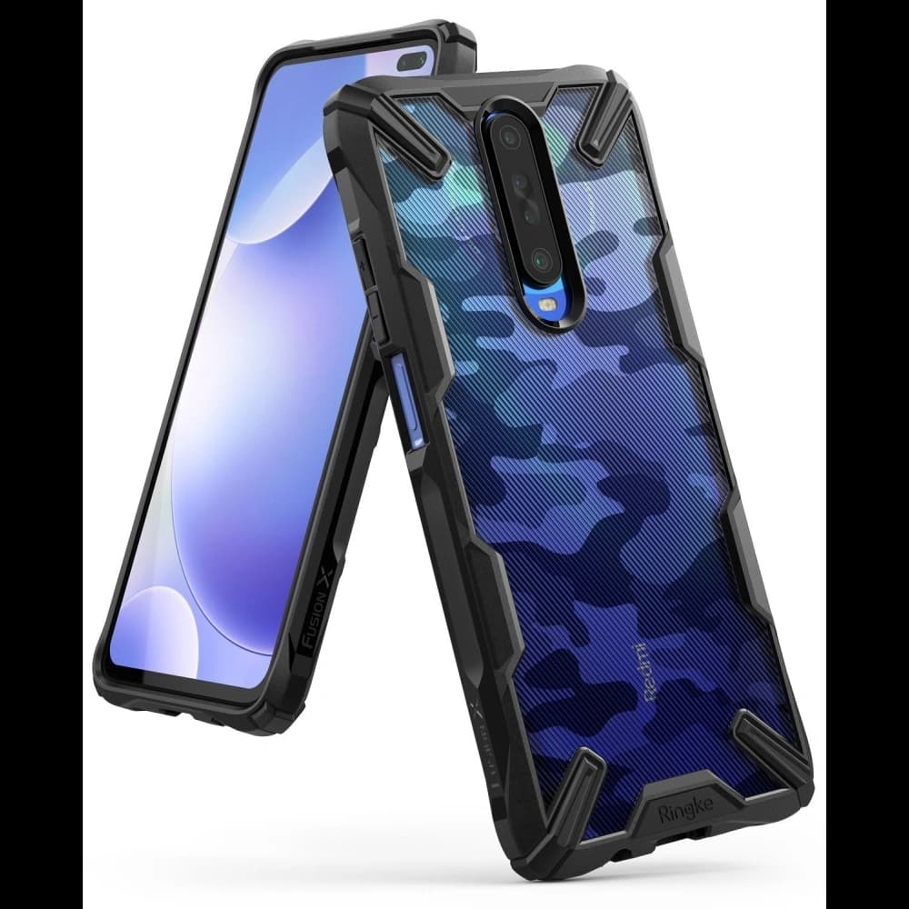Etui Ringke Fusion-X Design Pocophone X2/Redmi K30 Camo (Moro) Black - 1