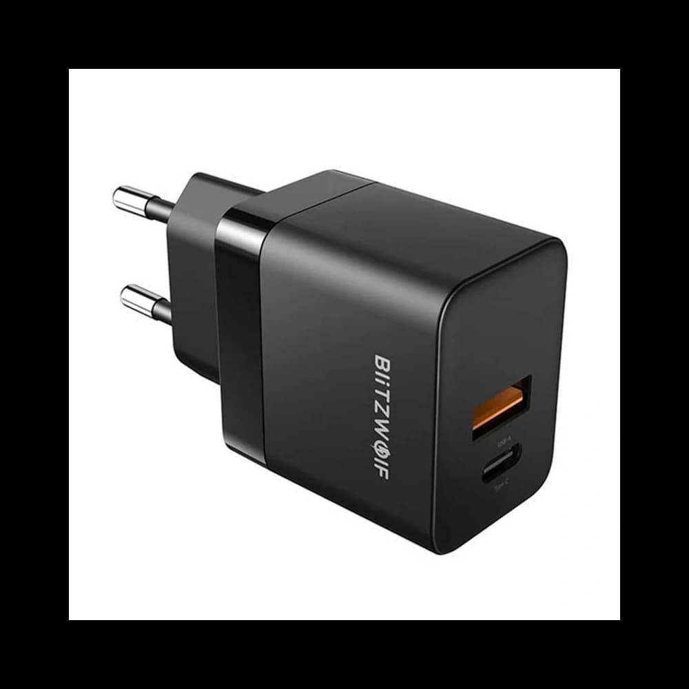 Blitzwolf BW-S21 Wall Charger GaN 35W, USB + USB-C (black) - 2