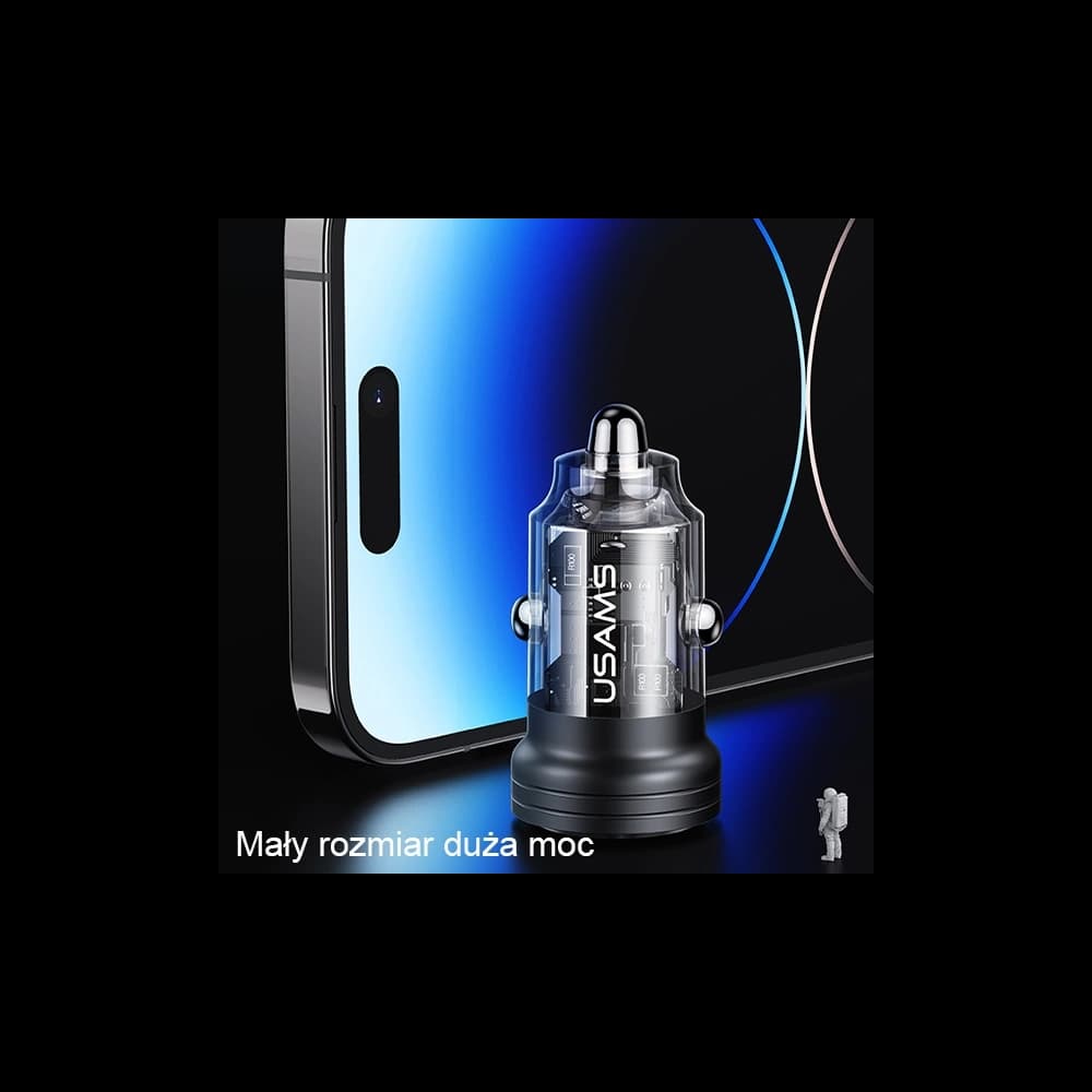 USAMS C35 Car Charger USB-A+USB-C 45W Fast Charge purple (US-CC175) - 4