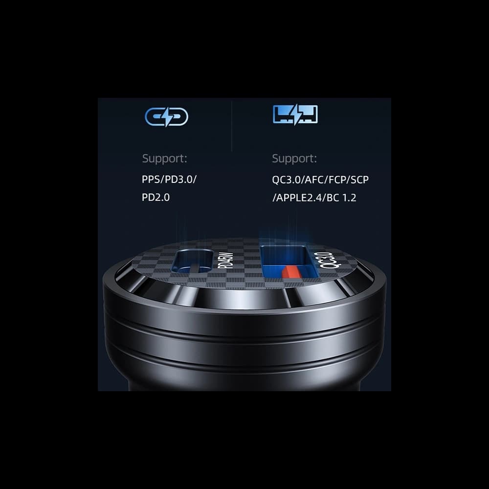 USAMS C35 Car Charger USB-A+USB-C 45W Fast Charge purple (US-CC175) - 6