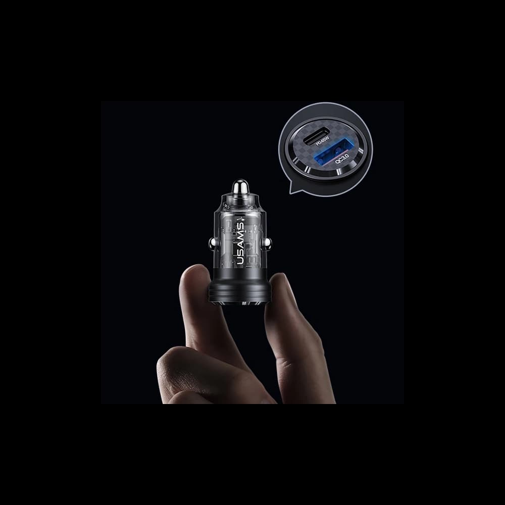 USAMS C35 Car Charger USB-A+USB-C 45W Fast Charge purple (US-CC175) - 11