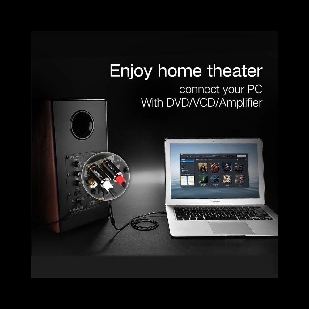 Cablul 3,5mm Jack la 2RCA (Cinch) UGREEN 1m - 3