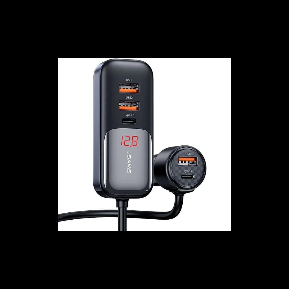 USAMS C40 3xUSB-A,2 xUSB-C car charger 165W PD+QC Fast Charge black - 3