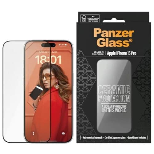 Szkło ceramiczne PanzerGlass Ceramic Protection Apple iPhone 15 Pro Ultra-Wide-Fit Screen Protection