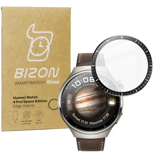 Bizon Glass Watch Edge Hybrid Huawei Watch 4 Pro / 4 Pro Space Edition schwarz