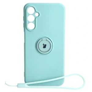 Etui Bizon Case Silicone Ring Sq do Samsung Galaxy A24 turkusowe