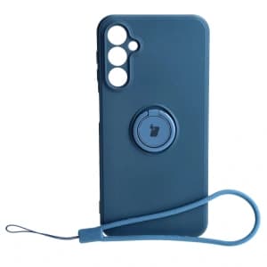 Etui Bizon Case Silicone Ring Sq do Samsung Galaxy A24 granatowe
