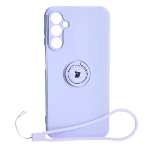 Etui Bizon Case Silicone Ring Sq do Samsung Galaxy A24 jasnofioletowe
