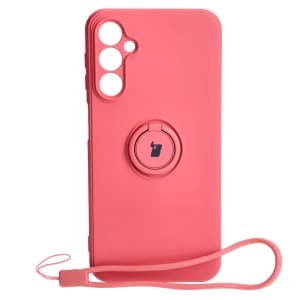 Etui Bizon Case Silicone Ring Sq do Samsung Galaxy A24 brudny róż