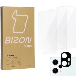 BIZON Clear 3x screen glass + camera glass Xiaomi Poco F5