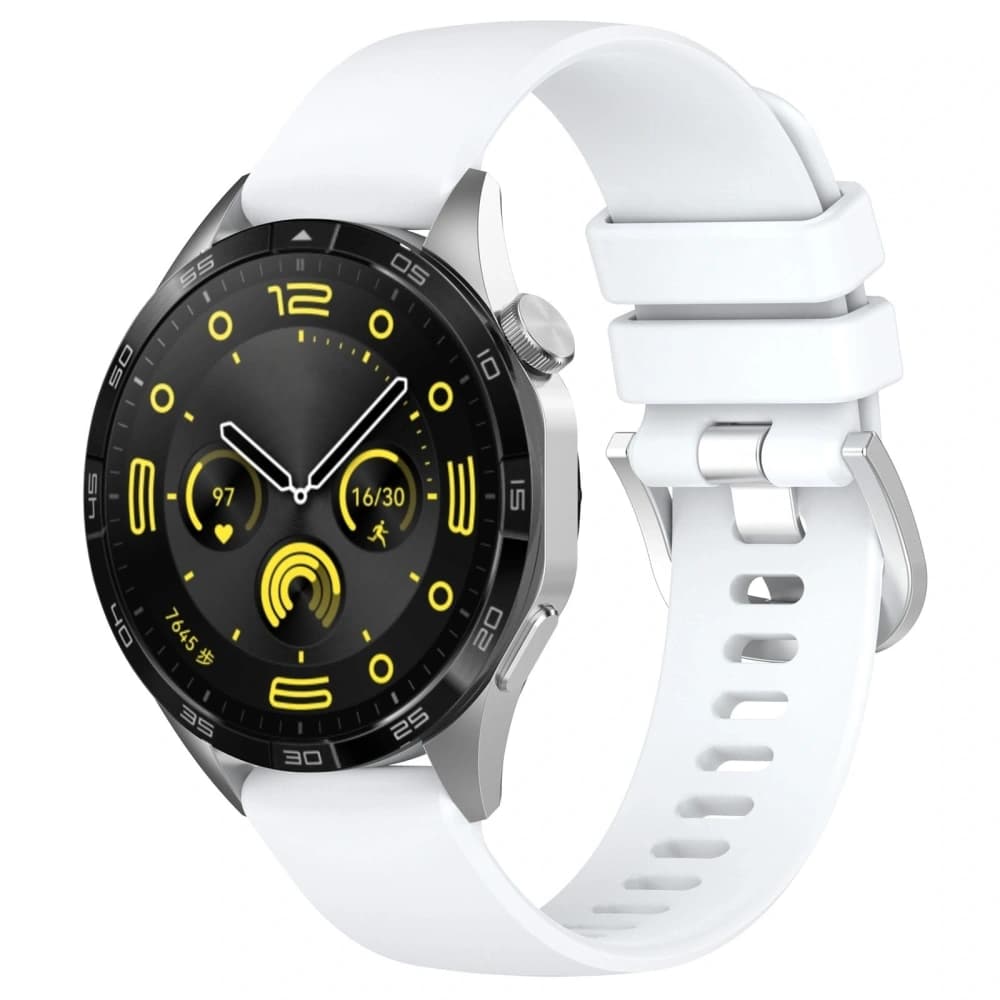 Bizon Strap Uhr Silikon Pro Huawei Watch GT 5 Pro 42mm/GT 5 41mm/GT 4 41mm weiß - 1