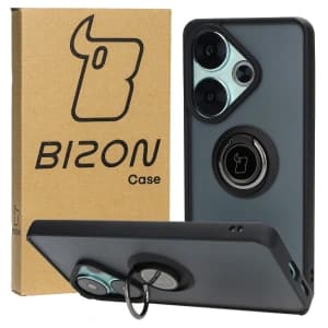 Bizon Case Hybrid Ring Xiaomi Poco F6 smoky with a black frame