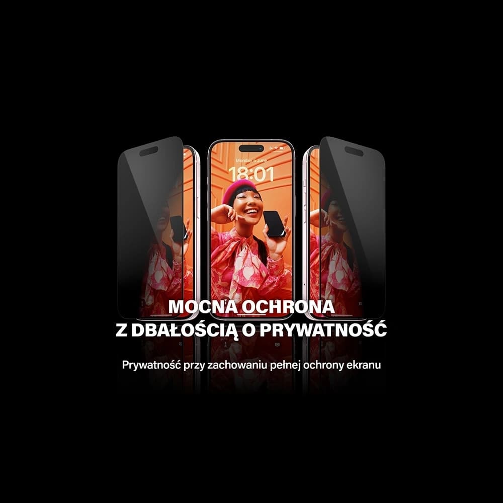 Szkło hartowane prywatyzujące PanzerGlass Ultra-Wide Fit do Apple iPhone 15 Pro Privacy Screen Protection Easy Aligner - 3