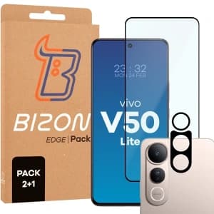 Bizon Edge 2 Pack 2x tempered glass + lens protection Vivo V50 Lite 4G / 5G