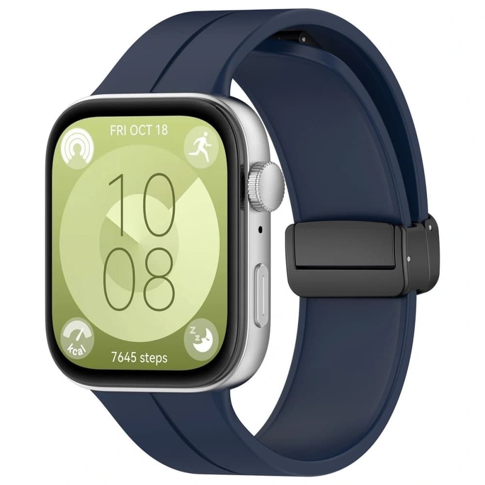 Bizon Armbanduhr Silikon L Huawei Watch Fit 4 Pro / Fit 4 / Fit 3 marineblau - 1