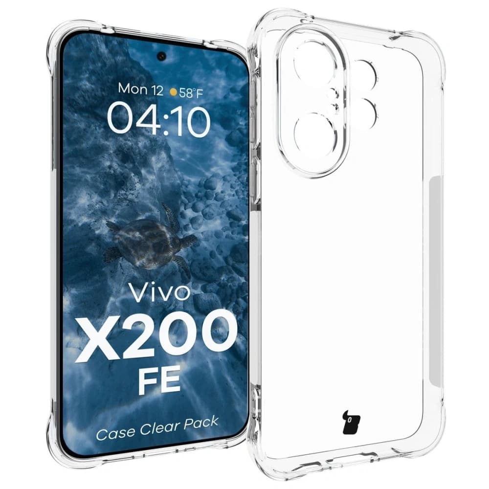 Bizon Case Clear Pack Hülle + 2x Displayschutzfolie Vivo X200 FE - 3