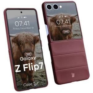 Bizon Case Tur Samsung Galaxy Z Flip7 burgunderrot