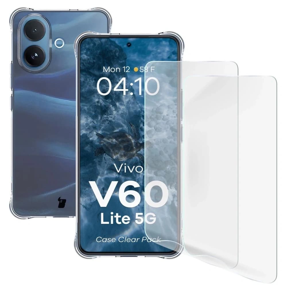 Bizon Case Clear Pack case + 2x screen protector Vivo V60 Lite 5G - 1