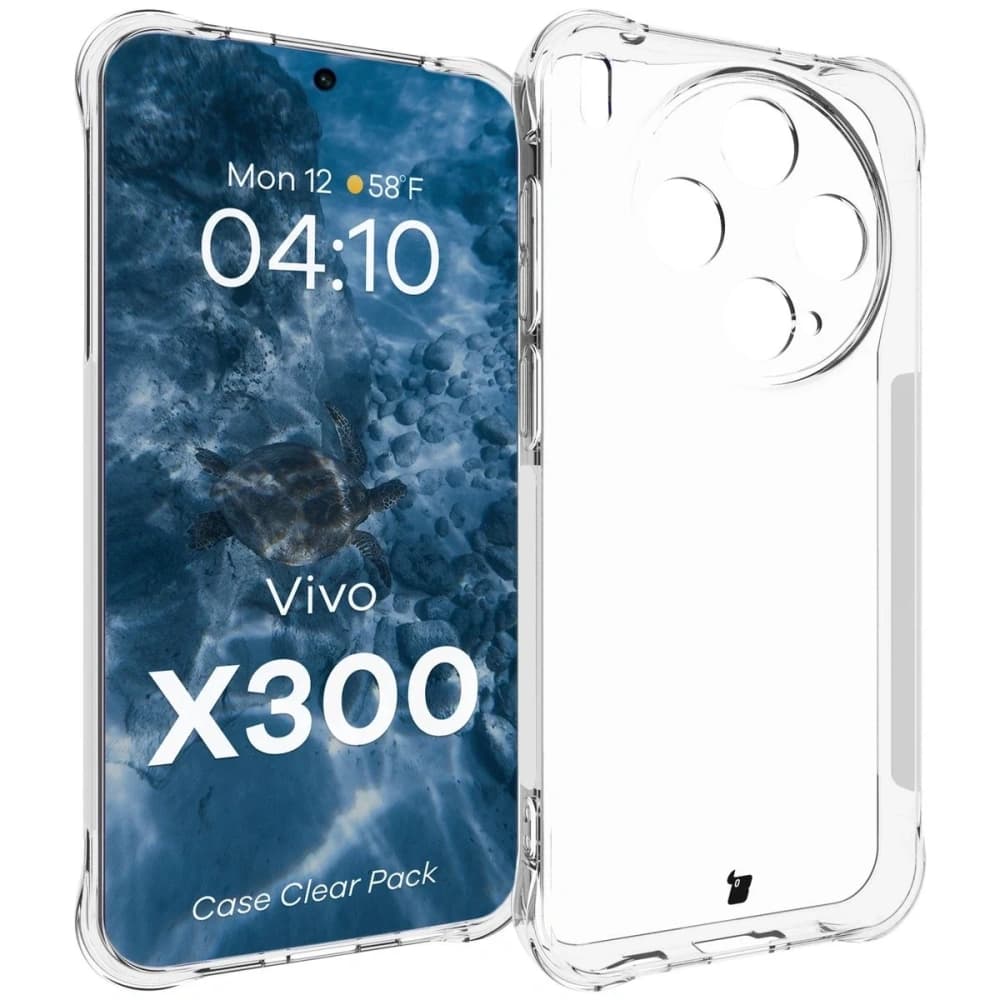 Bizon Case Clear Pack Hülle + 2x Displayschutzfolie für Vivo X300 - 3