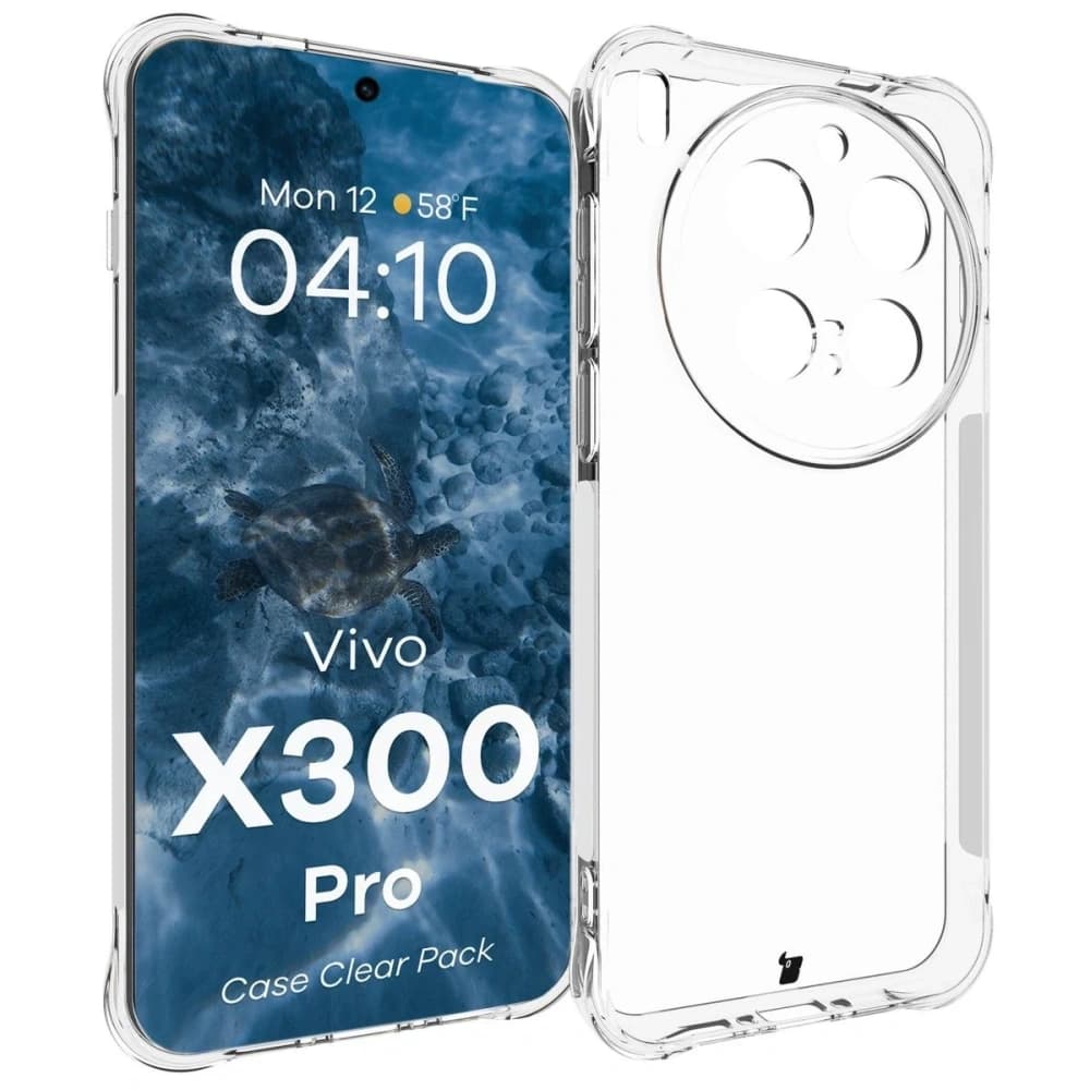 Bizon Case Clear Pack tok + 2x kijelzőfólia Bizon Case Clear Pack Vivo X300 Pro számára - 3