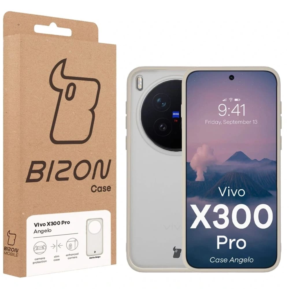 Bizon Case Angelo Vivo X300 Pro félig átlátszó bézs kerettel
- 6