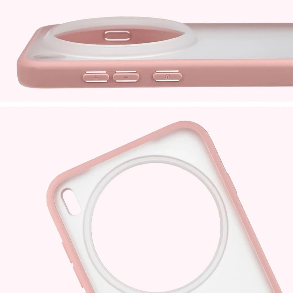 Etui Bizon Case Angelo do Vivo X300 Pro półprzezroczyste z jasnoróżową ramką - 3