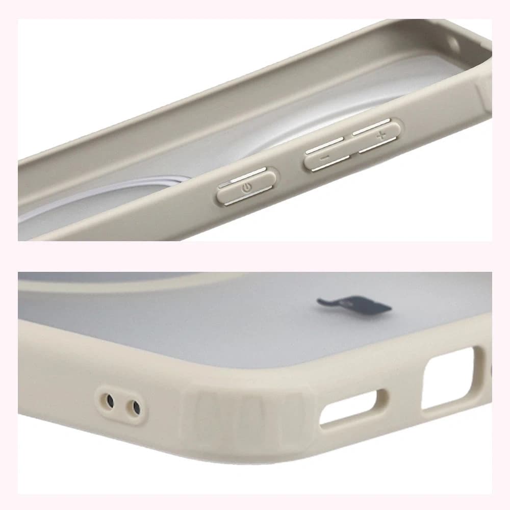 Etui z pierścieniem magnetycznym Bizon Case MatteO do Vivo X300 przydymione-beżowe - 5