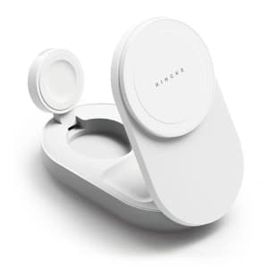 Ładowarka bezprzewodowa Ringke Qi2.2 25w 3in1 Magnetic MagSafe Wireless Folding Charger White