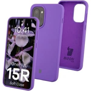Silikonowe etui Bizon Soft Case do OnePlus 15R fioletowe