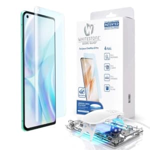 Whitestone Dome OnePlus Gehärtetes Glas mit UV-Kleber Glass 8 Pro Clear