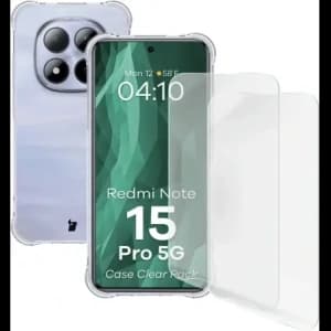 Elastyczne etui + 2x folia na ekran Bizon Case Clear Pack do Xiaomi Redmi Note 15 Pro 5G