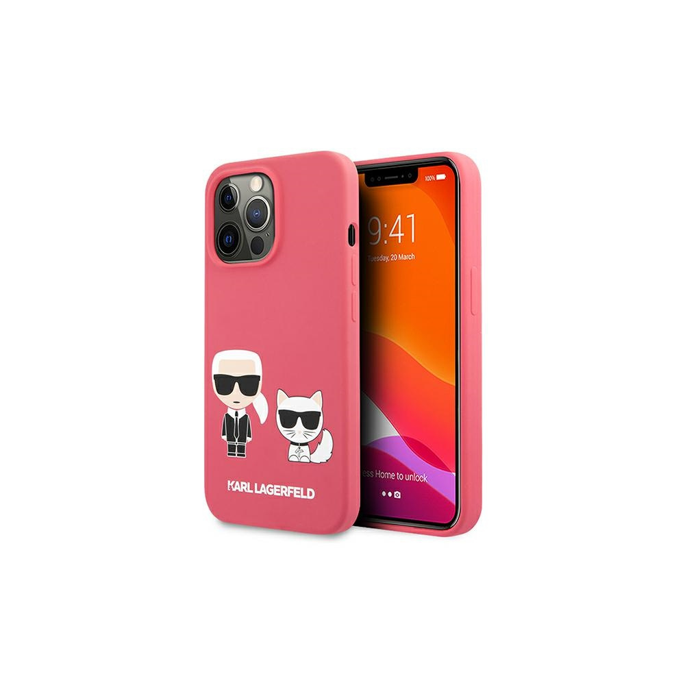 ETUI KARL LAGERFELD KLHCP13XSSKCP APPLE IPHONE 13 PRO MAX HARDCASE RÓŻOWY/PINK SILICONE KARL and CHOUPETTE